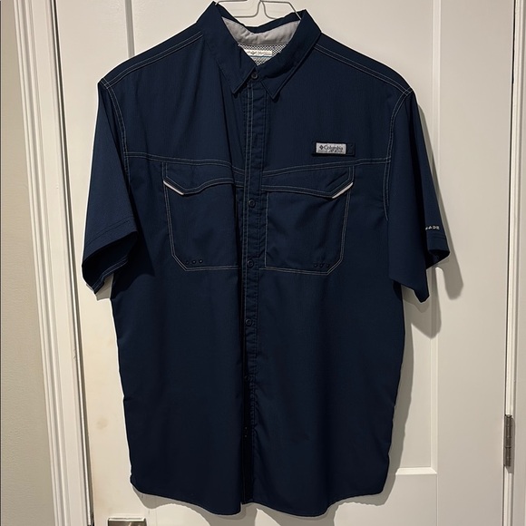 Columbia Mens Short Sleeve Button Down Shirt Large - Picture 1 of 5
